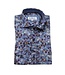 Modern Fit Blue Leaf Pattern Shirt
