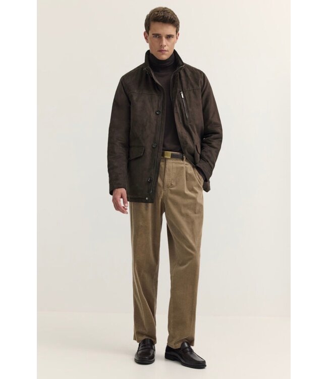 Brown Micro Suede Stoller Jacket