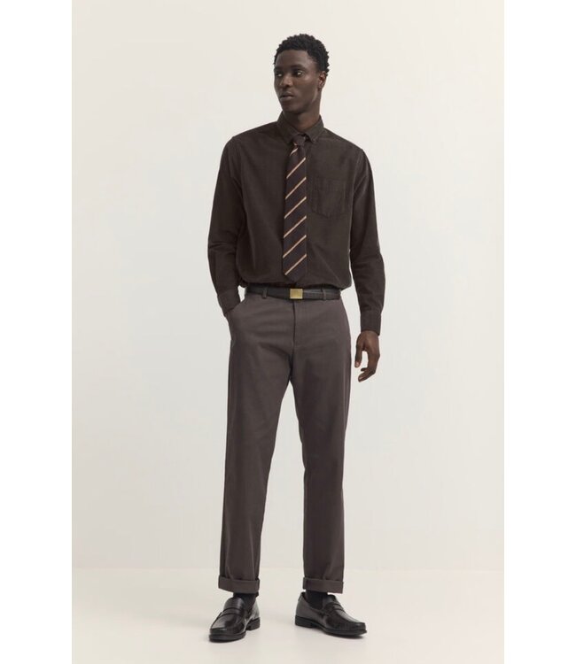 Modern Fit Brown Corduroy Shirt