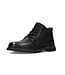 Black Short Boots with Side Zipper