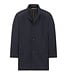 Navy Herringbone Overcoat