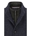 Navy Herringbone Overcoat