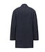 Navy Herringbone Overcoat