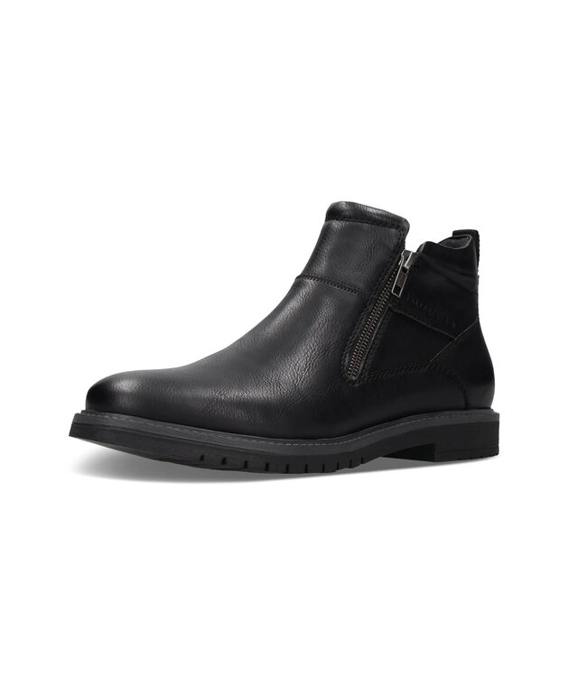 Black Double Zipper Short Boots