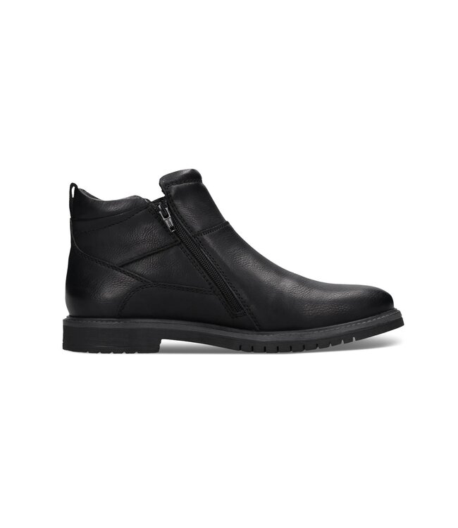 Black Double Zipper Short Boots