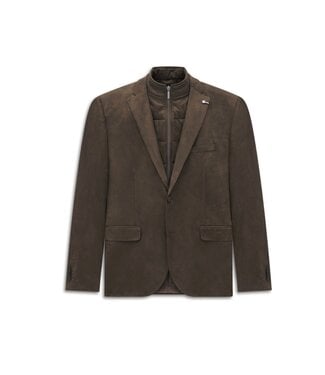 BUGATTI Modern Fit Brown Micro Suede Sport Coat