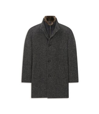 BUGATTI Brown Tweed Overcoat