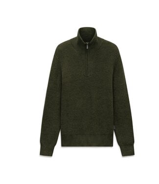 BUGATTI Olive 1/4 Zip Sweater