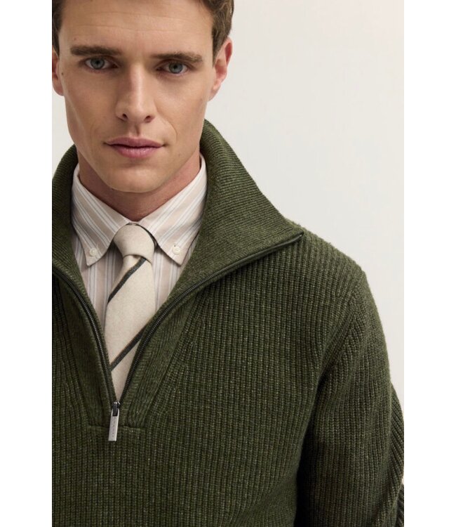Olive 1/4 Zip Sweater