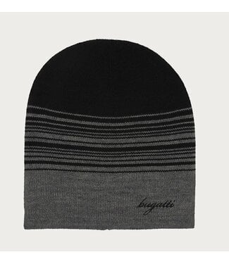 BUGATTI Grey Black Striped Toque