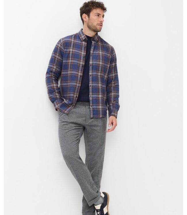 Modern Fit Navy Brown Daniel Shirt