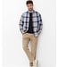 Modern Fit Navy Beige Plaid Daniel Shirt