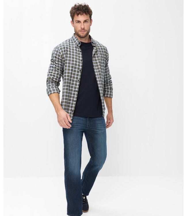 Modern Fit Olive Navy Plaid Daniel Shirt