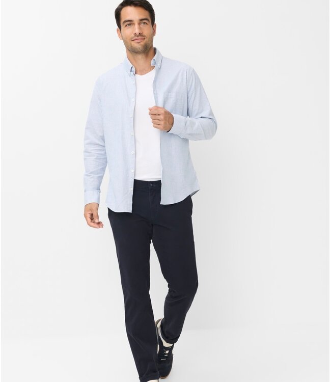 Slim Fit Navy Fabio Flat Front Pants