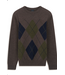 BUGATTI Brown Navy Argyle Sweater