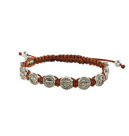 Autom St. Benedict Medal Bracelet - Brown