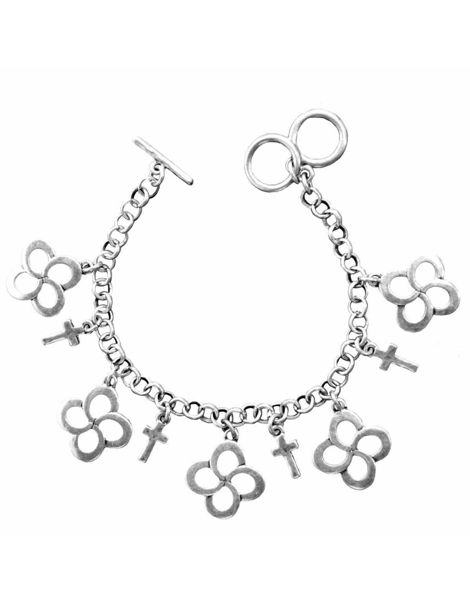 Faith Gear Faith Gear® - Swirl Cross Silver Women's Bracelet