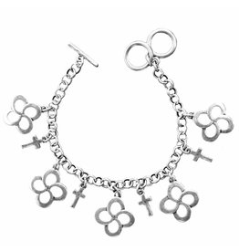 Faith Gear Faith Gear® - Swirl Cross Silver Women's Bracelet