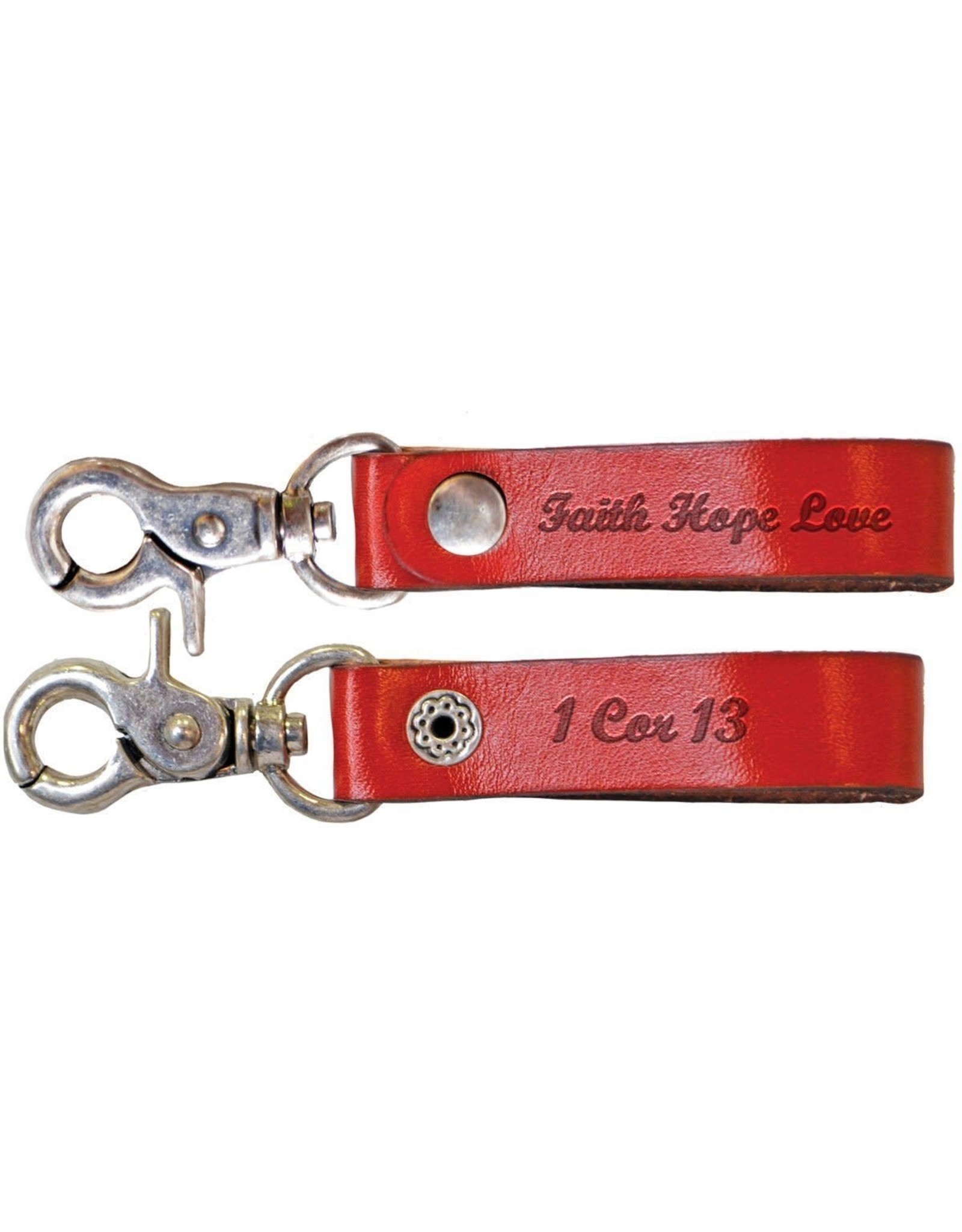 Faith Gear Faith Gear® - Women's Leather Keychain - Faith Hope Love