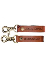 Faith Gear Faith Gear® - Guy's Leather Keychain - Jesus Saves