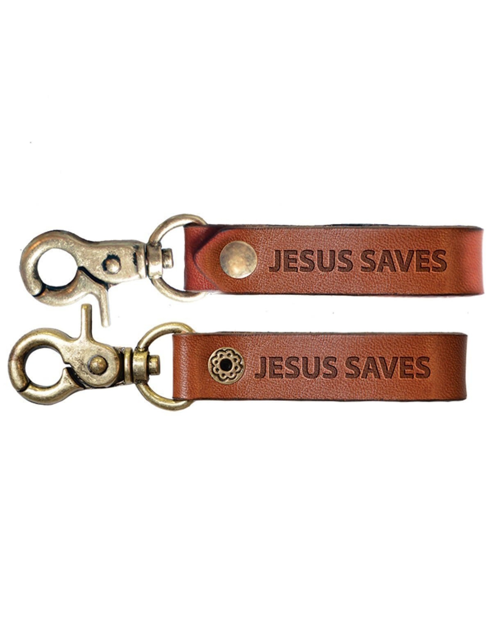 Faith Gear Faith Gear® - Guy's Leather Keychain - Jesus Saves