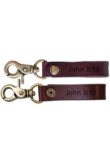 Faith Gear Faith Gear® - Guy's Leather Keychain - John 3:16