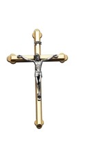 6 Inch Gold Cross with Pewter Corpus Gift Boxed