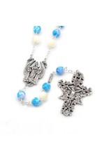 Ghirelli THE HOLY ANGELS ROSARY IN ANTIQUE SILVER WITH GENUINE MOTHER OF PEARL ACCENT BEADS
