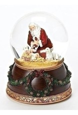 Roman Kneeling Santa Silent Night 6 x 4 inch Christmas Water Globe Decoration