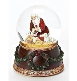 Roman Kneeling Santa Silent Night 6 x 4 inch Christmas Water Globe Decoration