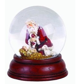 Roman KNEELING SANTA GLITTERDOME 4-3/4-INCH