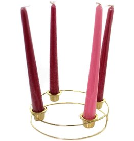 Roman Metal Christmas Advent Wreath Candleholder with Candles, 6.5"