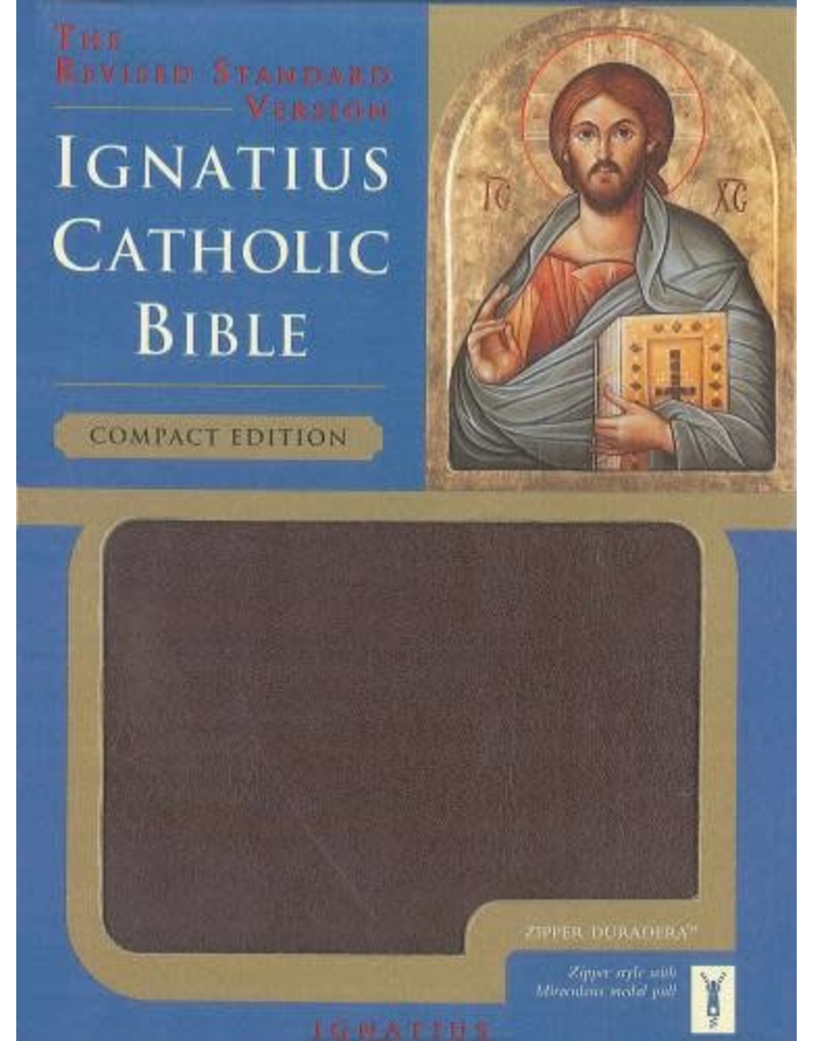 Ignatius Press Ignatius Catholic Bible, Compact Edition (Zippered Burgandy Leather Binding) RSV