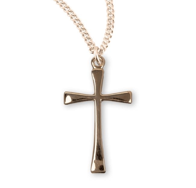 18 Gold Plated Chain & Clasp Womens 16kt Gold Over Sterling Silver Etched Cross 18 Gold Plated Chain & Clasp Womens 16kt Gold Over Sterling Silver Etched Cross