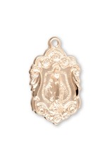 16 Karat Gold over Sterling Silver Small Fancy Miraculous Medal with 18” Chain, Boxed