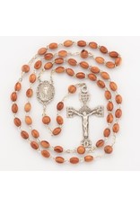 HMH 5 x 7mm Rosewood Rosary with Sterling Silver Center and Crucifix, Boxed