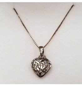 Timeless Irish Treasures Celtic Knot Heart Sterling Silver Necklace