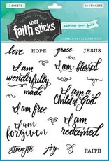 Faith That Sticks - Who I Am in Christ Set of 40 Clear Stickers