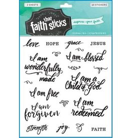 Faith That Sticks - Who I Am in Christ Set of 40 Clear Stickers