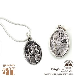 Oremus Mercy St Christopher Medal - Silver