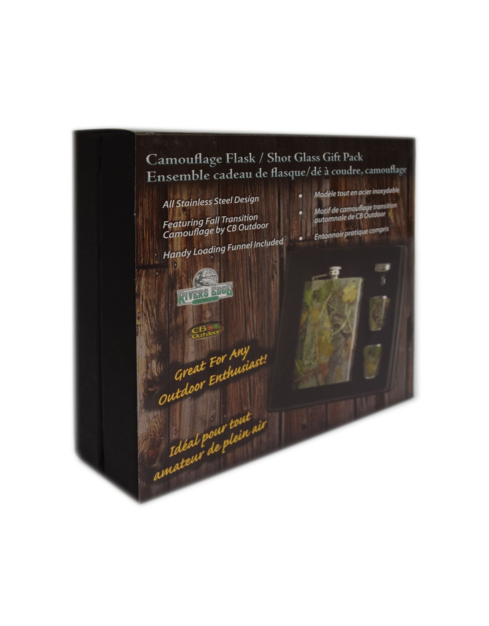 Rivers Edge Products Flask and Shot Set - CB Camo