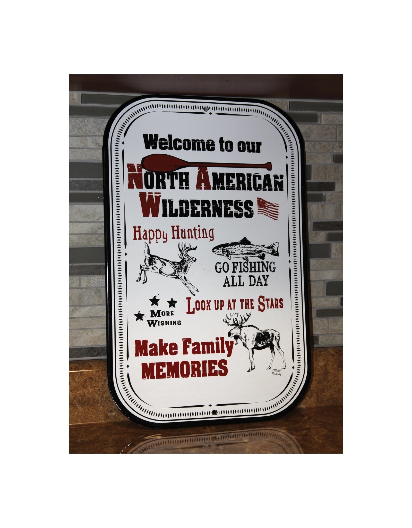Rivers Edge Products North American Wilderness Metal Wall Sign