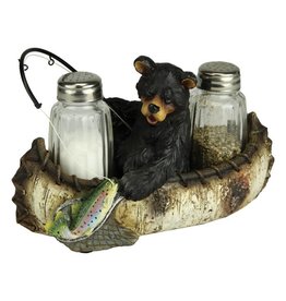 Rivers Edge Products Salt and Pepper Shakers - Fishing Bear