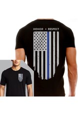 Thin Blue Line USA Honor & Respect Thin Blue Line Flag T-Shirt