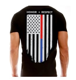Thin Blue Line USA Honor and Respect Thin Red and Blue Line Women's T-Shirt