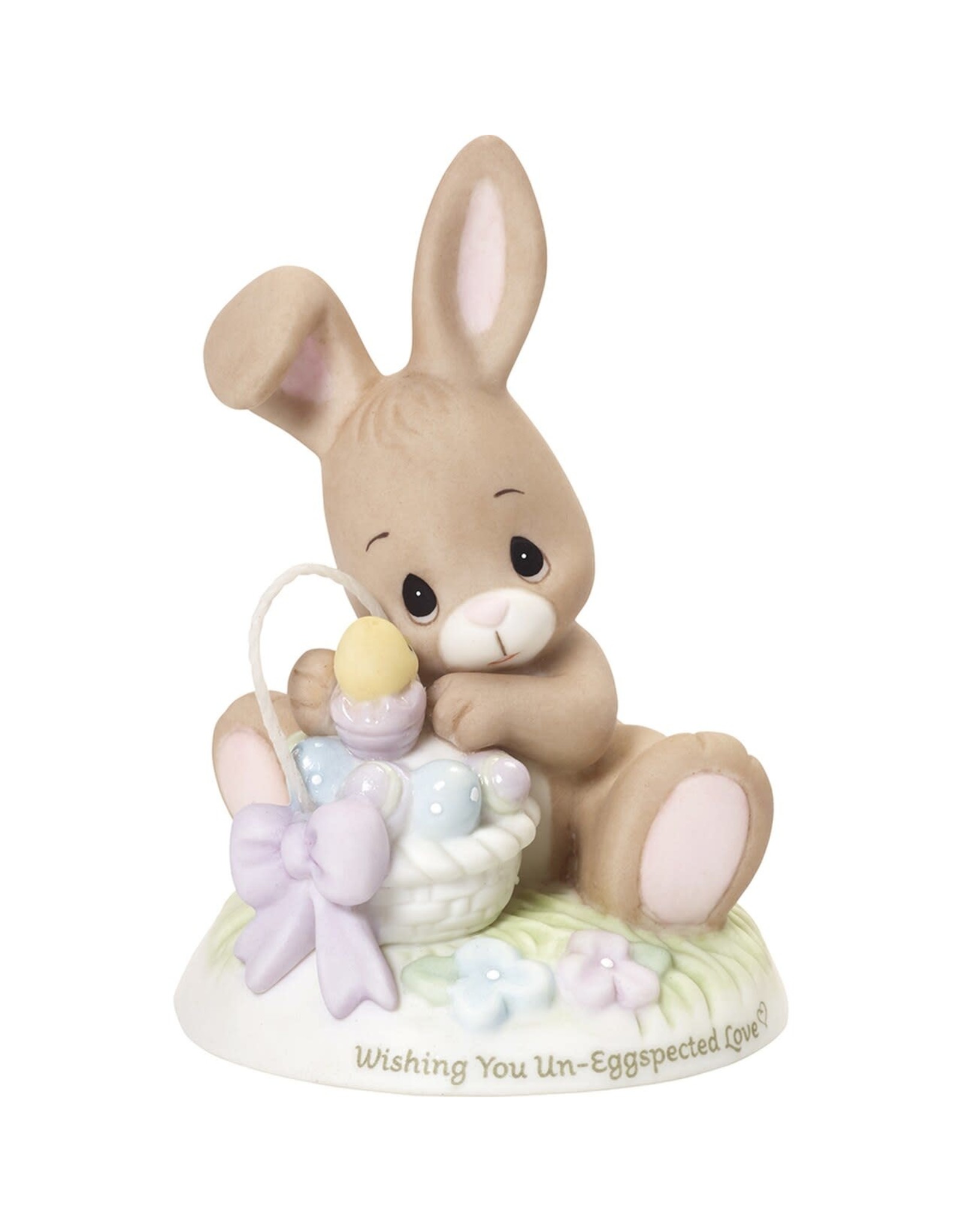 Precious Moments Bunny with Basket Wishing You Un-Eggspected Love Exclusive Figurine