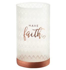 Precious Moments Have Faith, Glass Hurricane 7in Candleholder