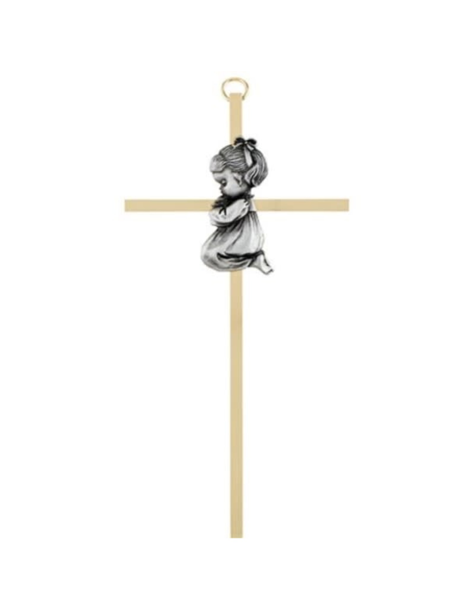 Christian Brands Brass Cross with Emblem - Baby Girl