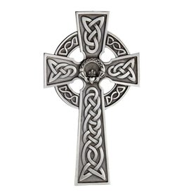 Christian Brands 8" Antique Silver Claddagh Celtic Cross