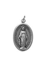 Autom Miraculous Medal, Oxidized Silver, 1"H
